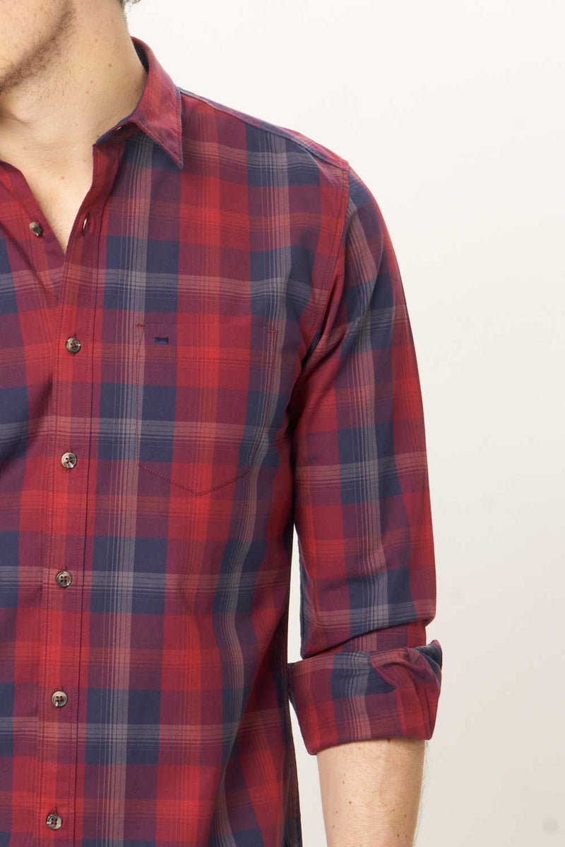 BASICS SLIM FIT CHECKS SHIRT