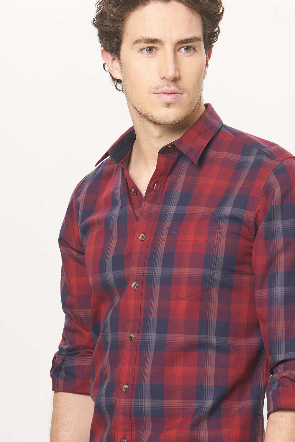 BASICS SLIM FIT CHECKS SHIRT