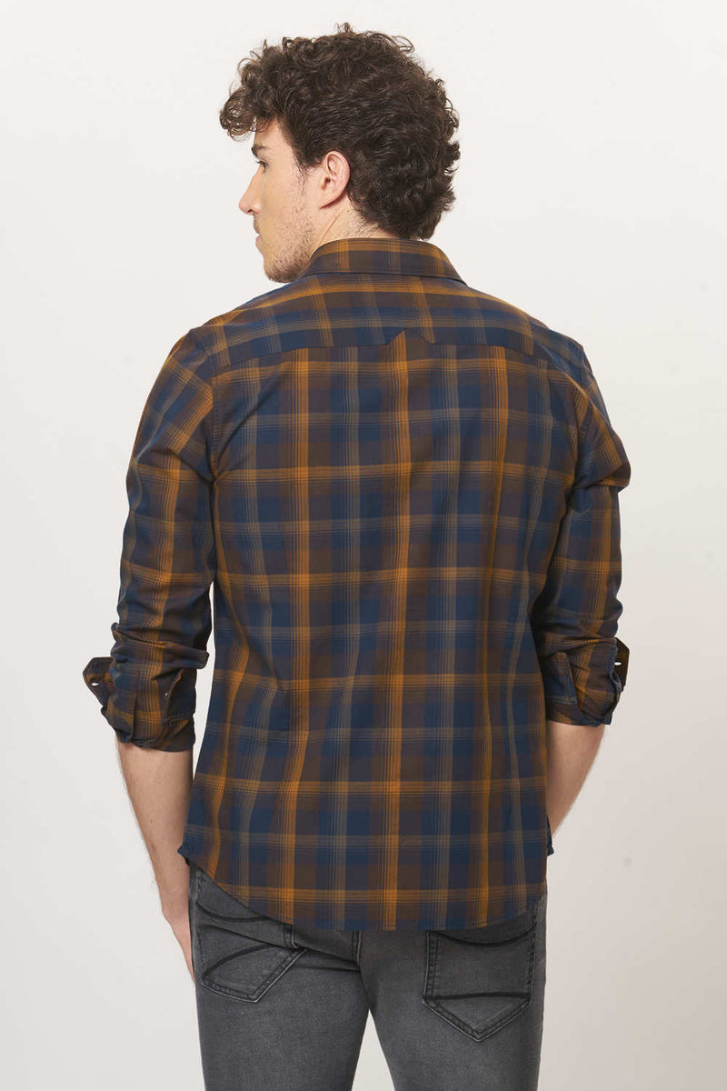 BASICS SLIM FIT CHECKS SHIRT