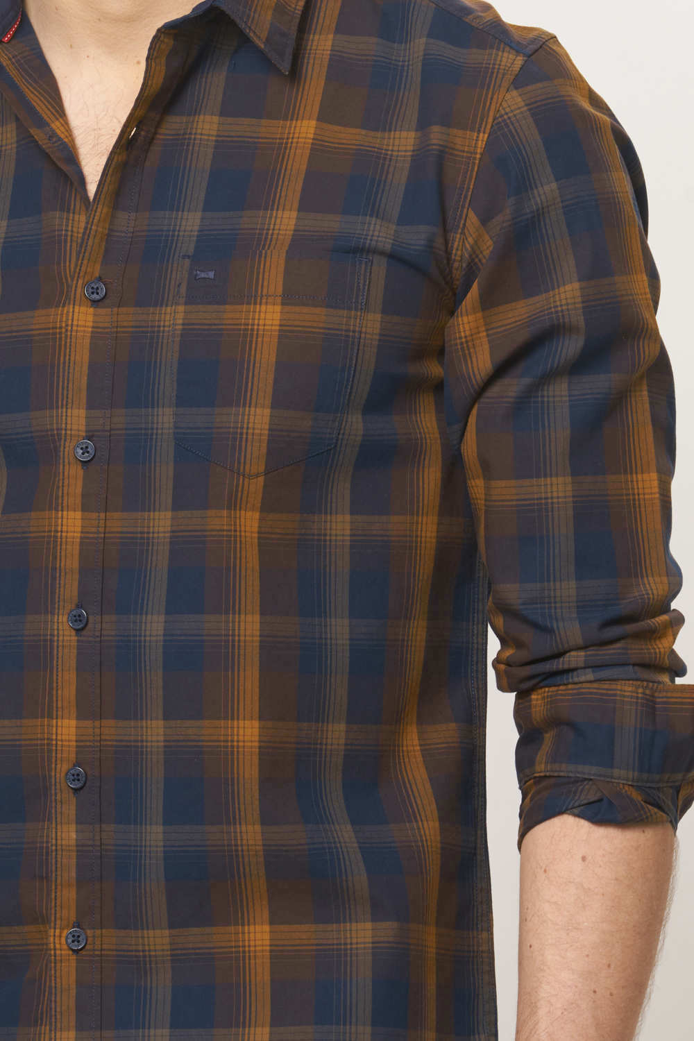 BASICS SLIM FIT CHECKS SHIRT