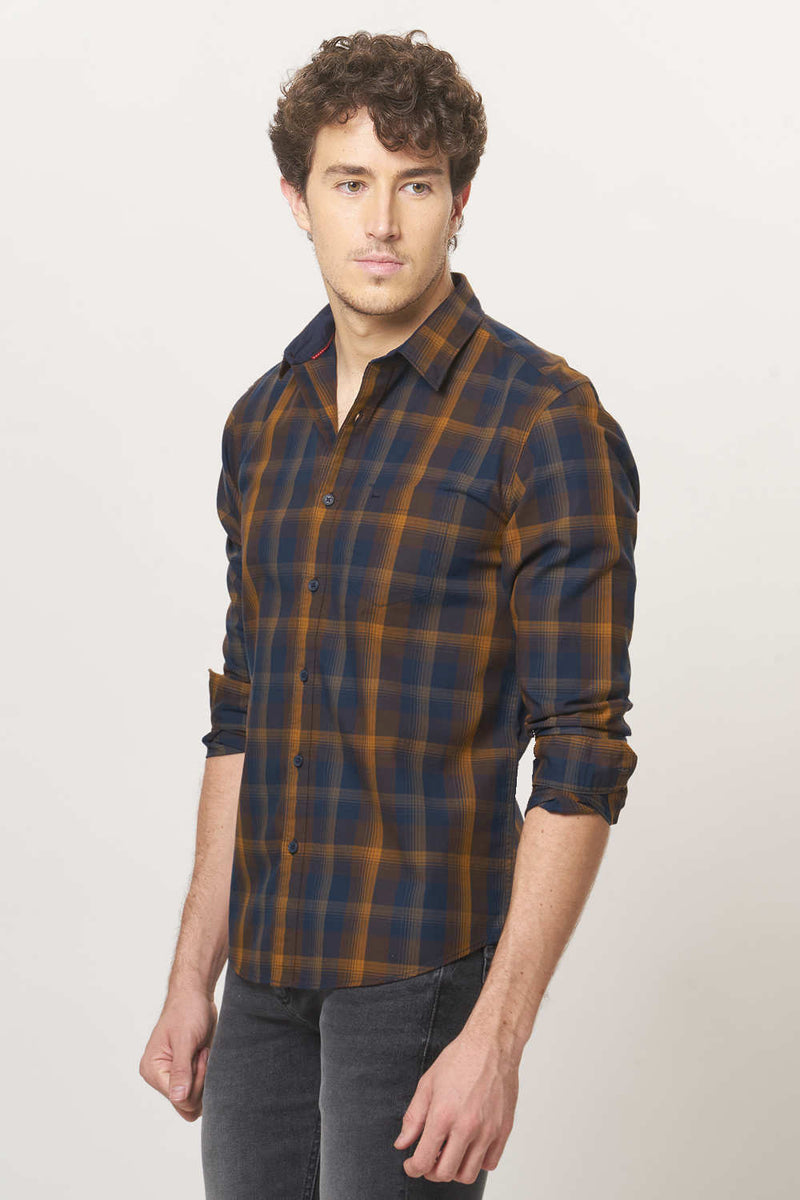 BASICS SLIM FIT CHECKS SHIRT