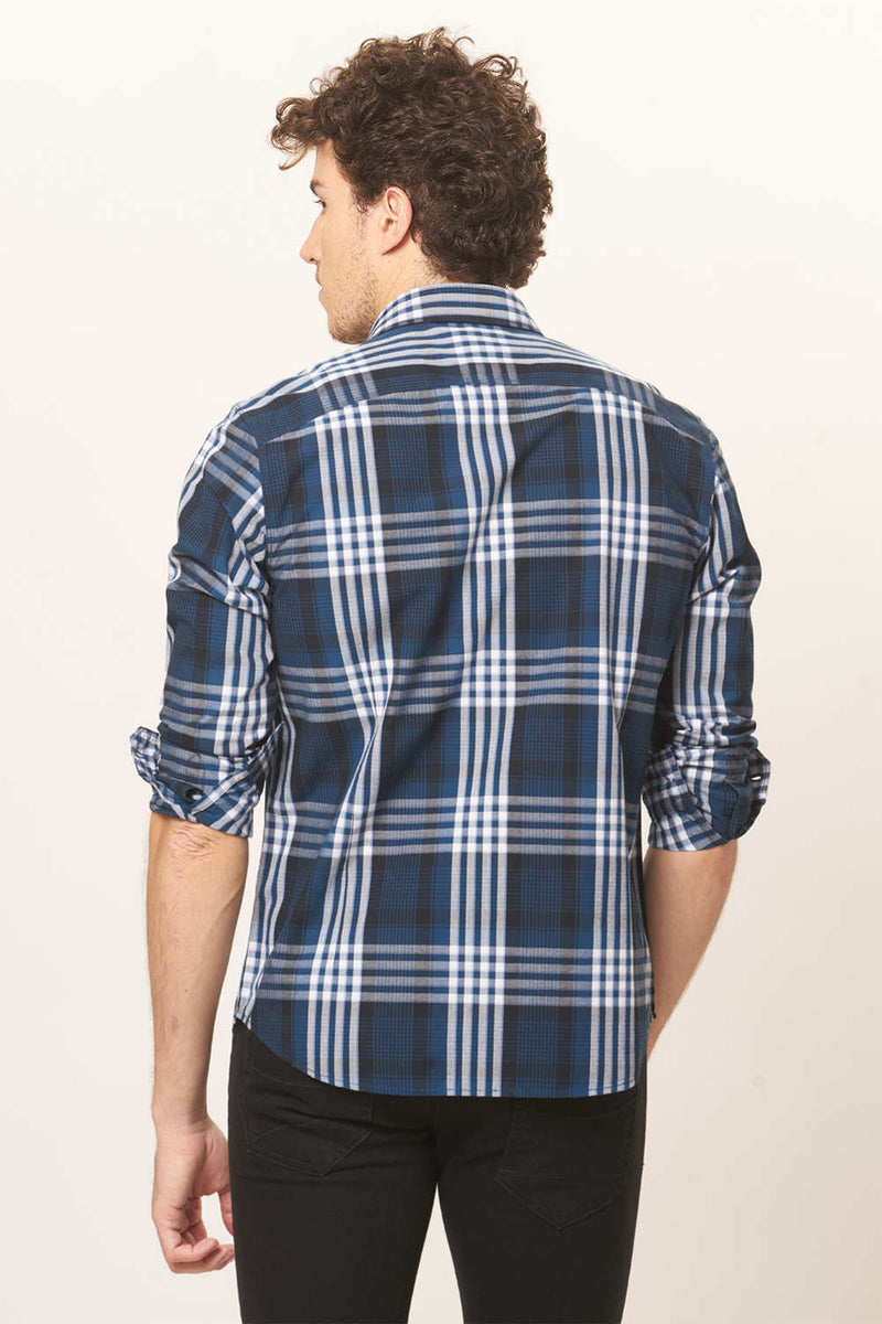 BASICS SLIM FIT CHECKS SHIRT