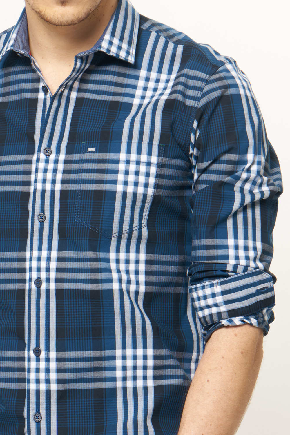 BASICS SLIM FIT CHECKS SHIRT