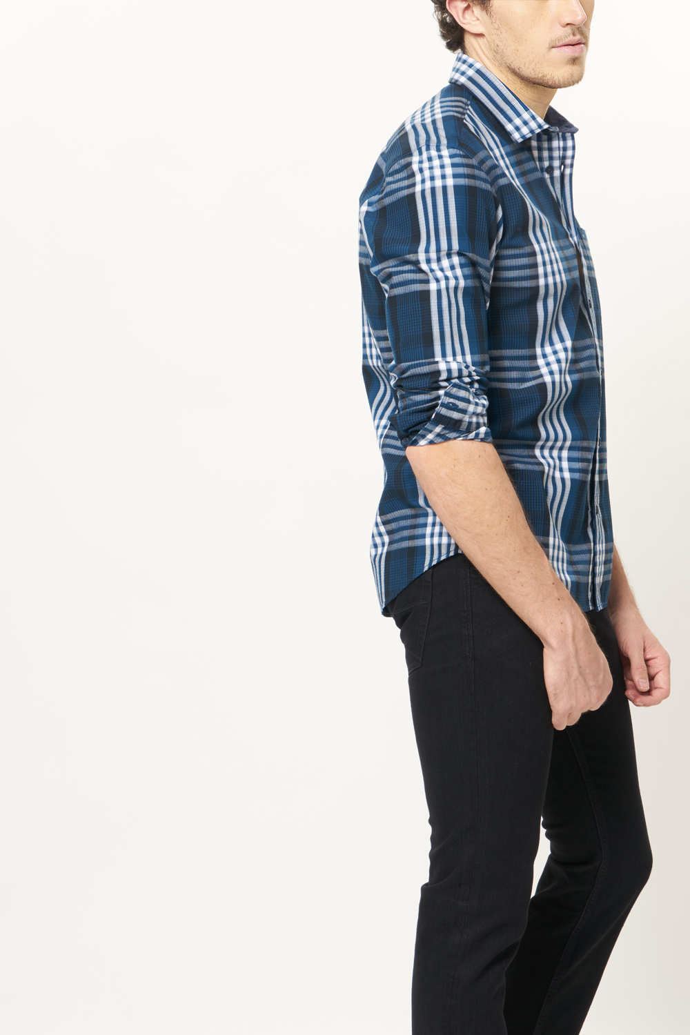 BASICS SLIM FIT CHECKS SHIRT