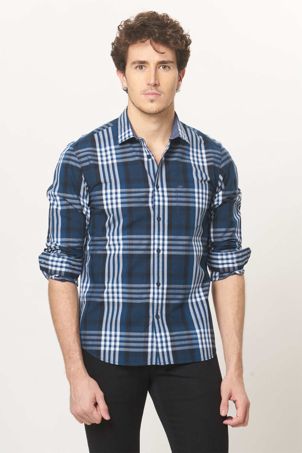 BASICS SLIM FIT CHECKS SHIRT