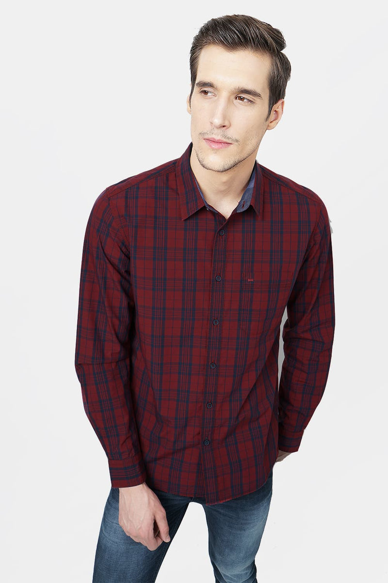 BASICS SLIM FIT CHECKS SHIRT