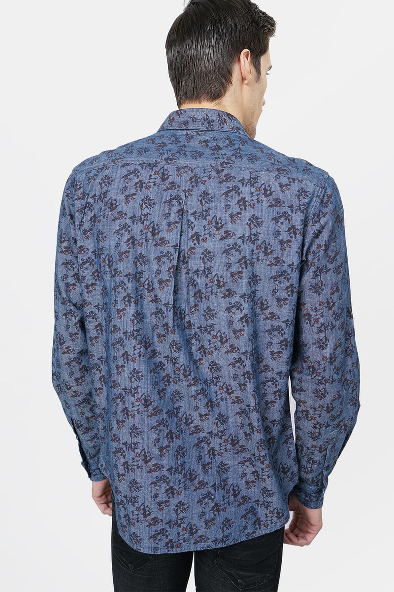 BASICS SLIM FIT FLORAL PRINTED SHIRT