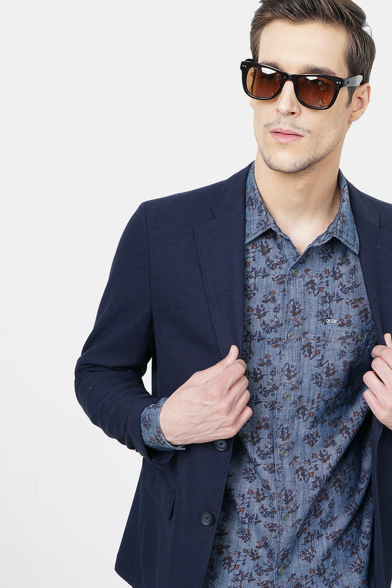 BASICS SLIM FIT FLORAL PRINTED SHIRT