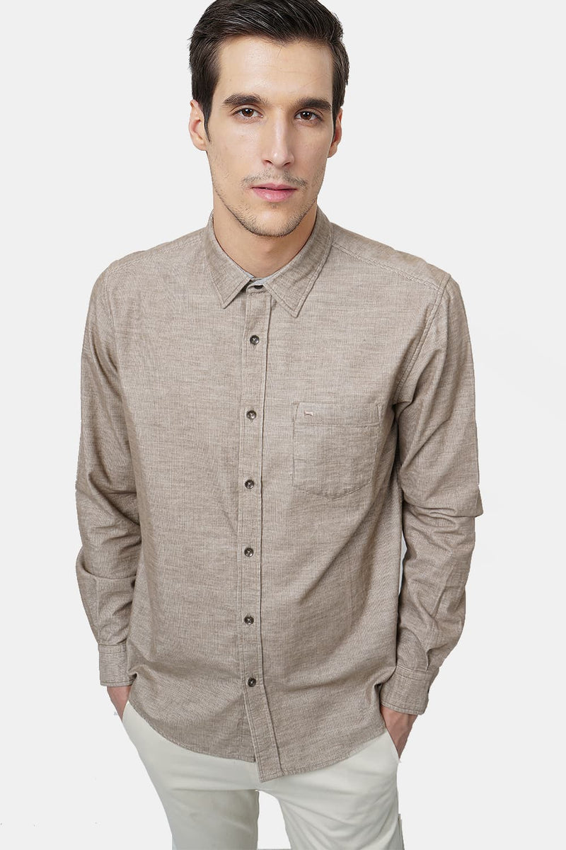 BASICS SLIM FIT CORDUROY SHIRT