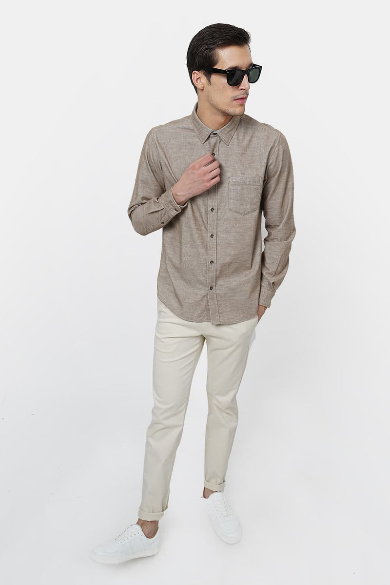 BASICS SLIM FIT CORDUROY SHIRT