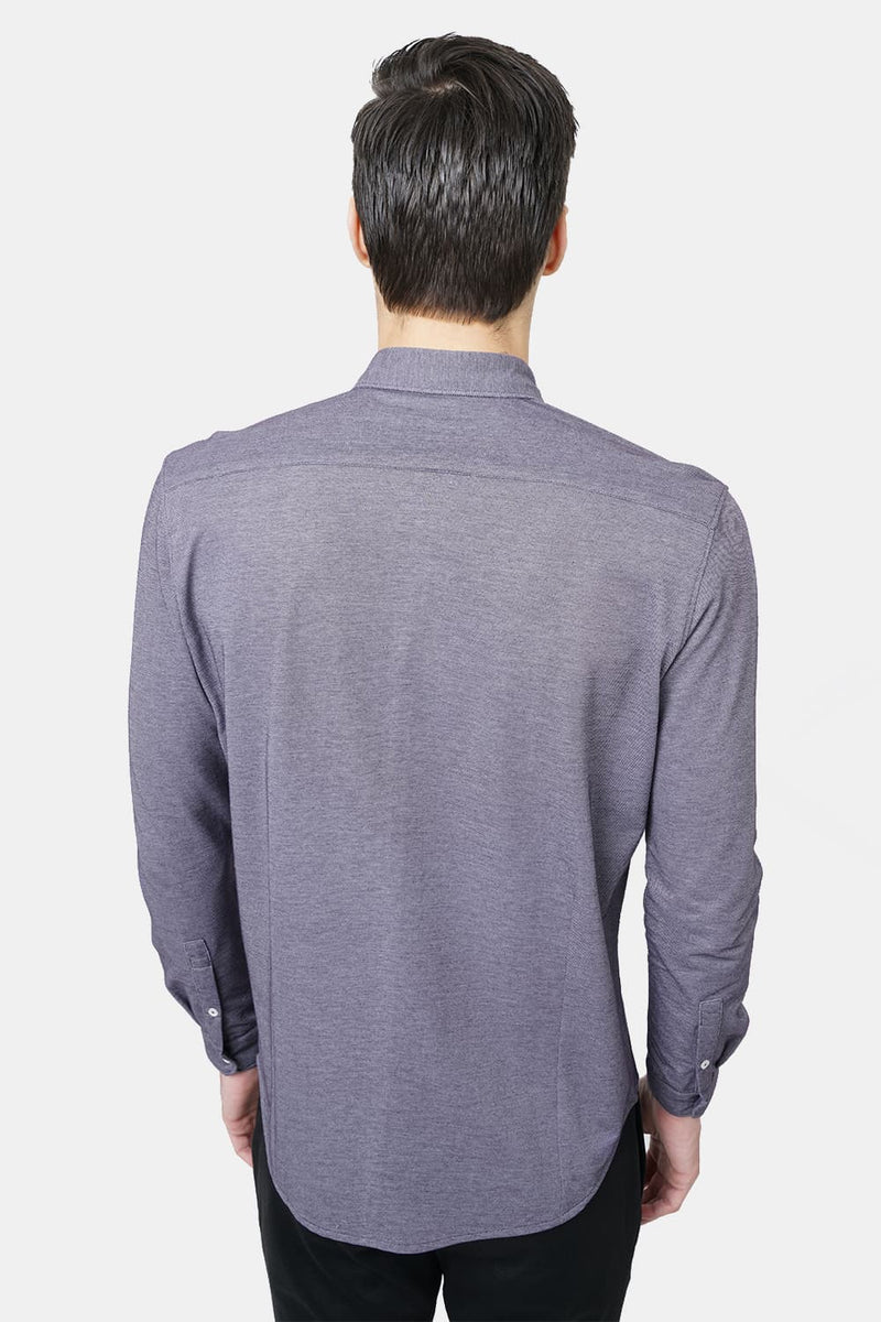 BASICS MUSCLE FIT LONG SLEEVE KNITTED SHIRT