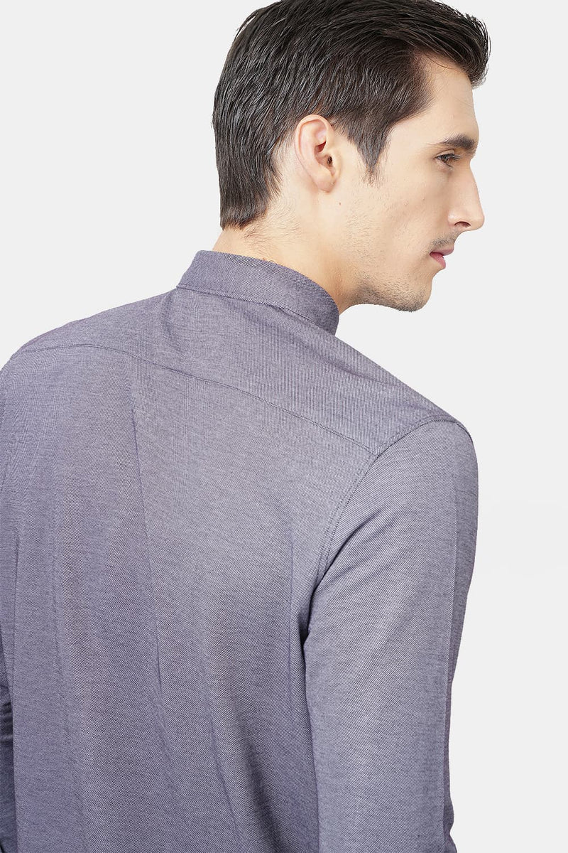 BASICS MUSCLE FIT LONG SLEEVE KNITTED SHIRT