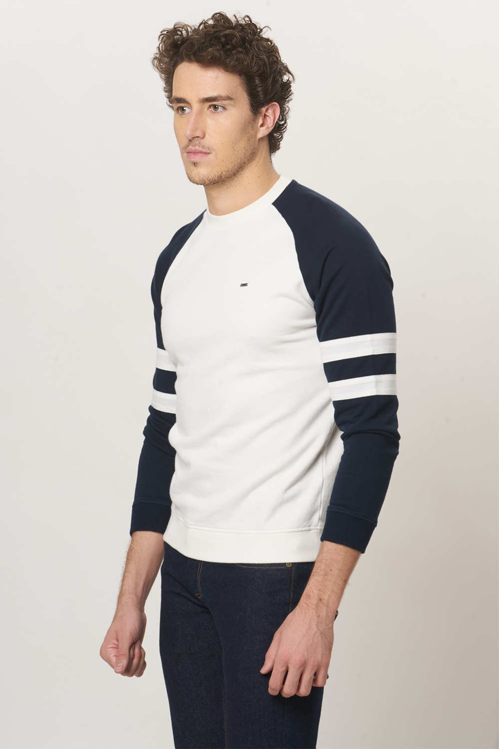 BASICS MUSCLE FIT CREW NECK PULLOVER