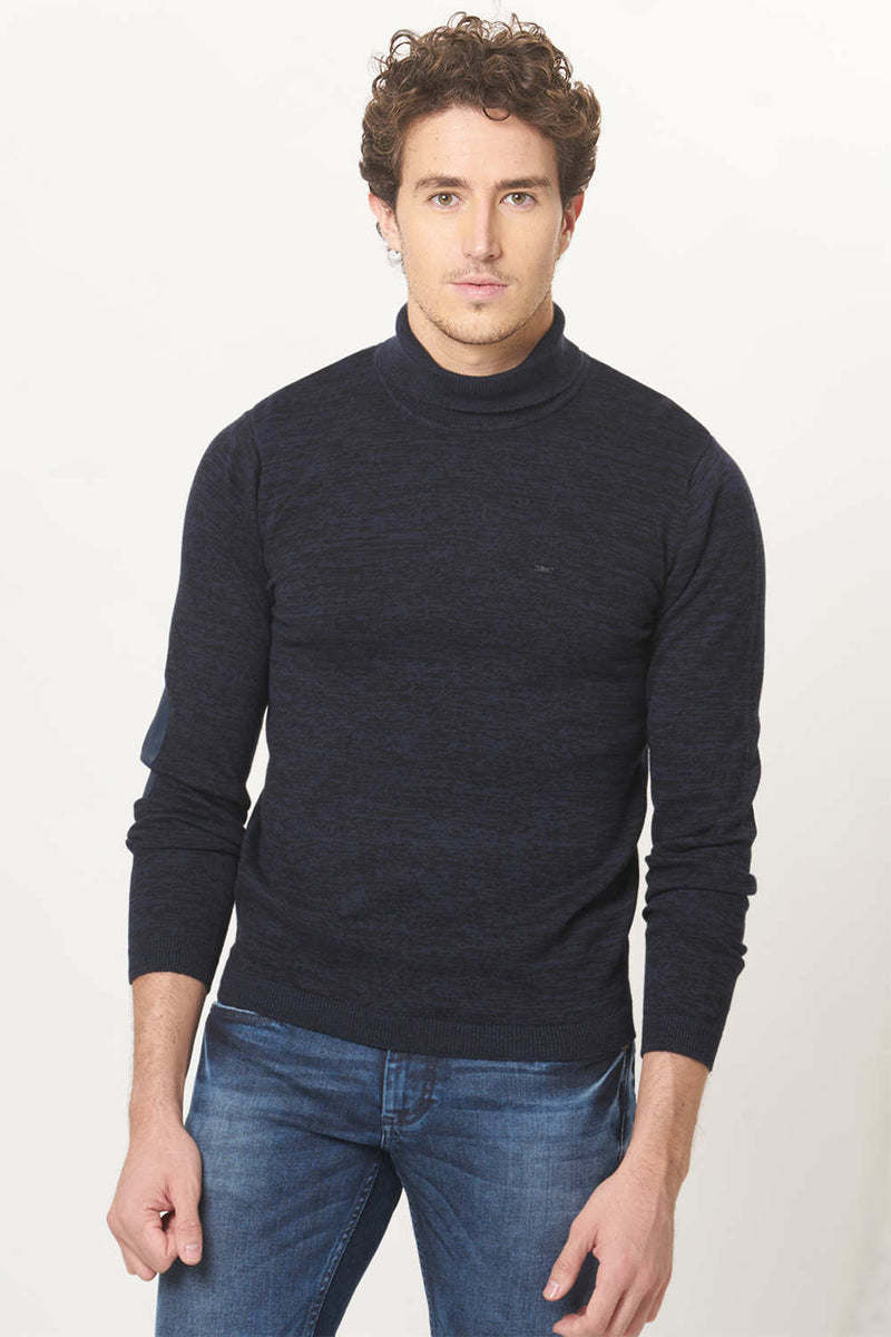 BASICS MUSCLE FIT TURTLE NECK SWEATER