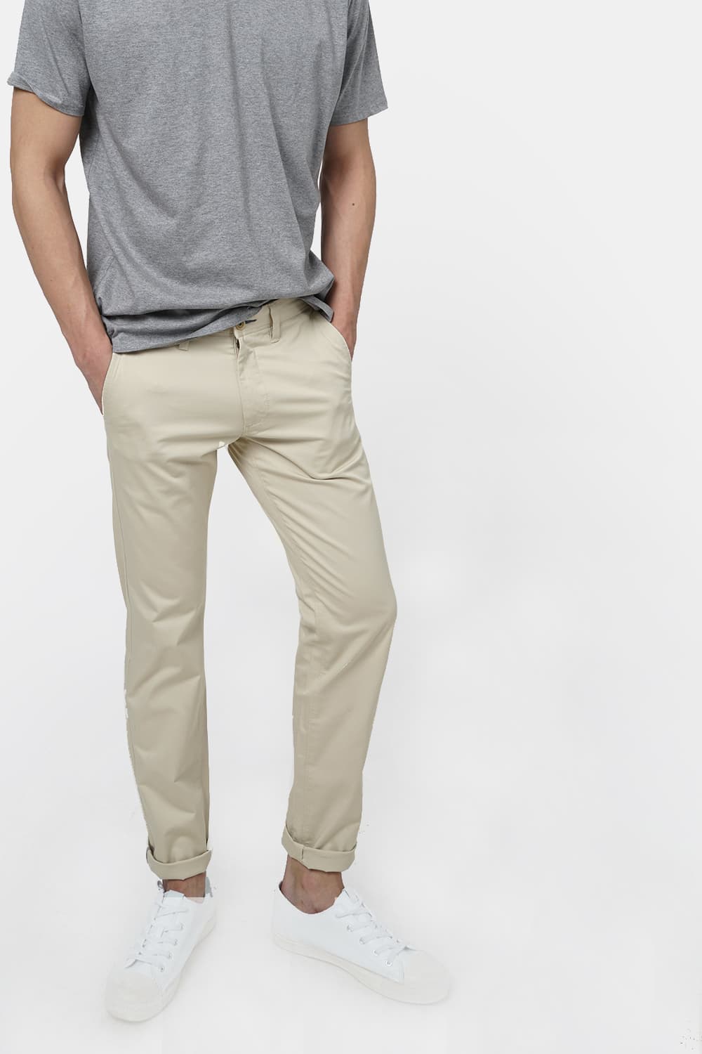 BASICS TAPERED FIT STRETCH TROUSER