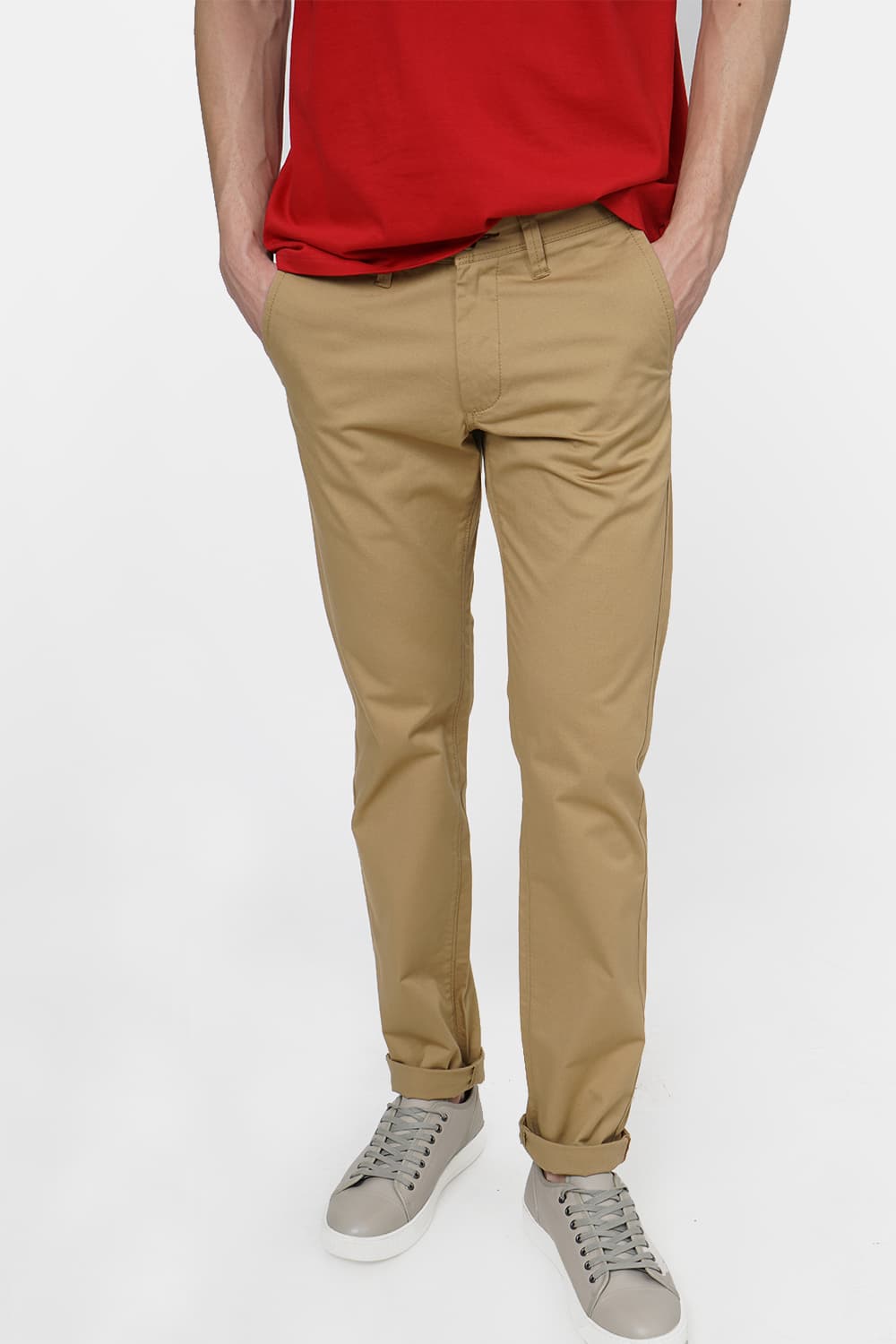 BASICS TAPERED FIT STRETCH TROUSER