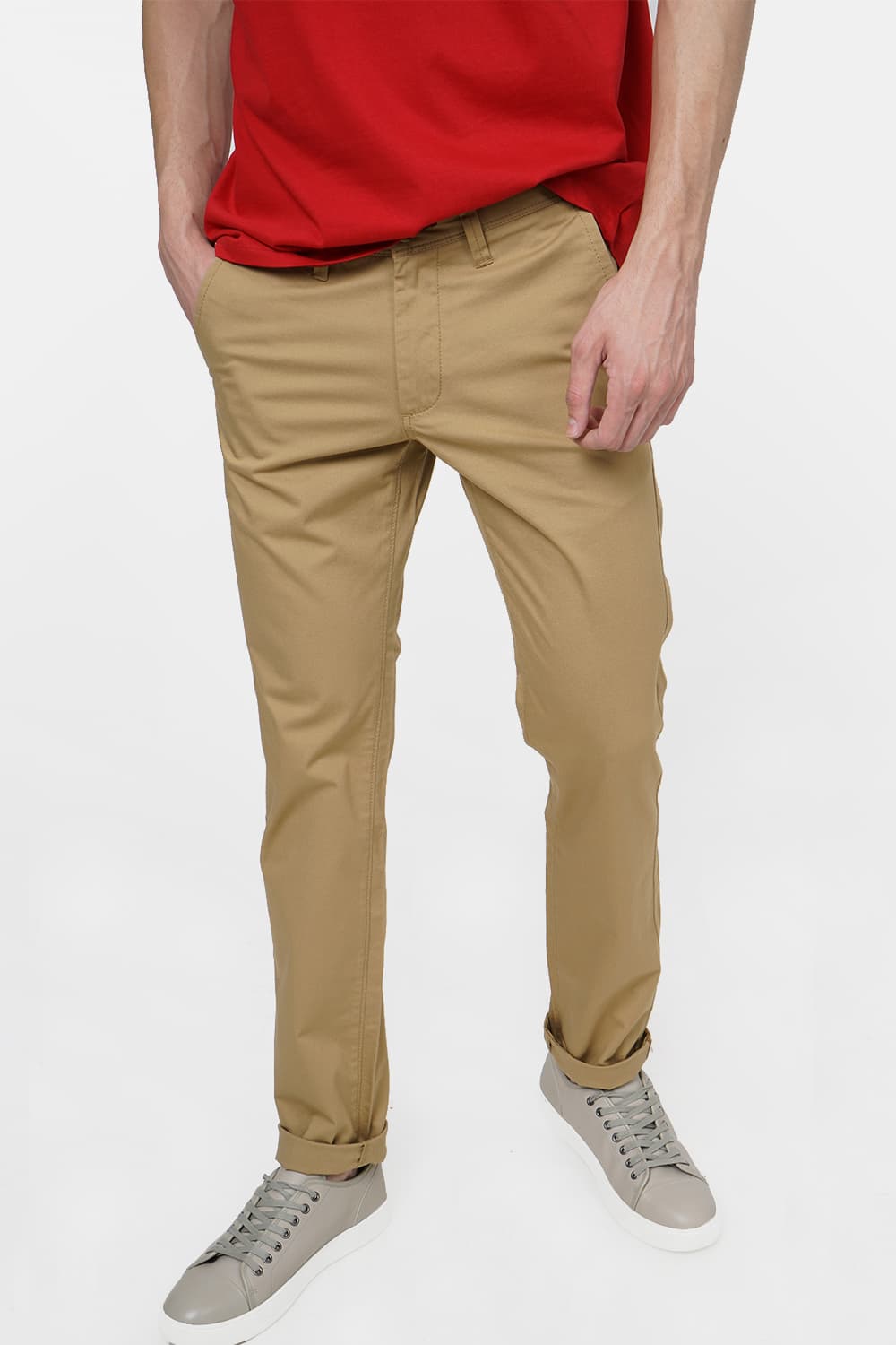 BASICS TAPERED FIT STRETCH TROUSER