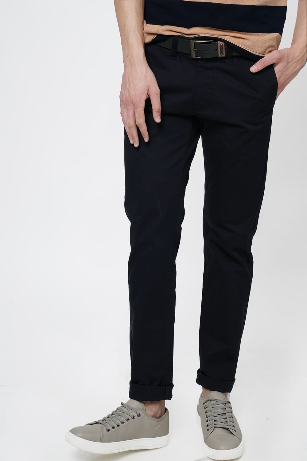 BASICS TAPERED FIT STRETCH TROUSER