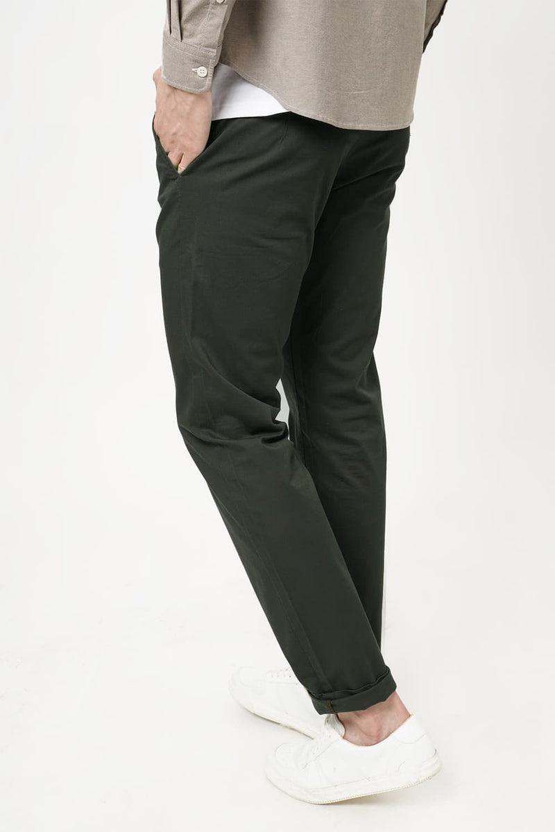 BASICS TAPERED FIT STRETCH TROUSER