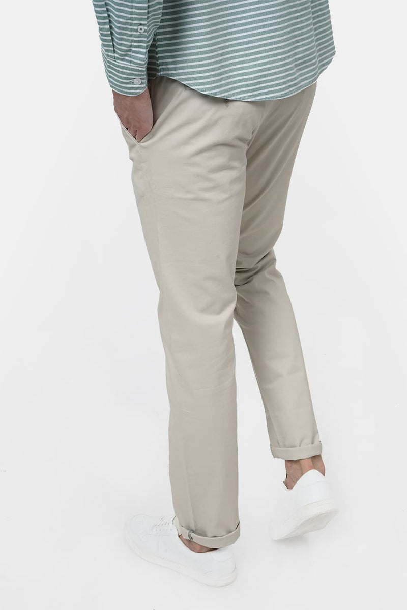 BASICS TAPERED FIT STRETCH TROUSER