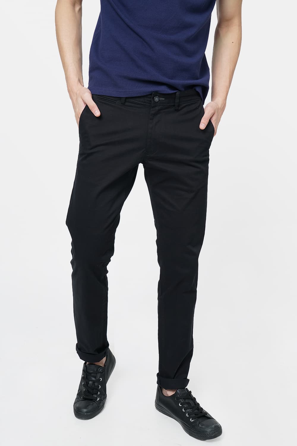 BASICS TAPERED FIT STRETCH TROUSER