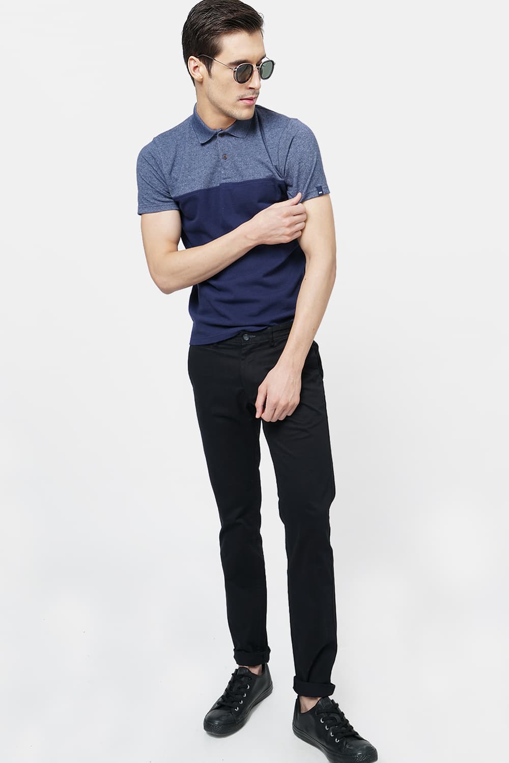 BASICS TAPERED FIT STRETCH TROUSER