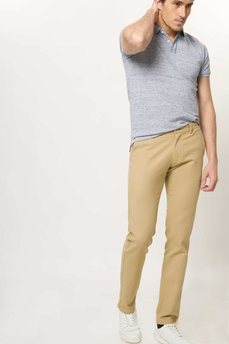 BASICS TAPERED FIT STRETCH TROUSER