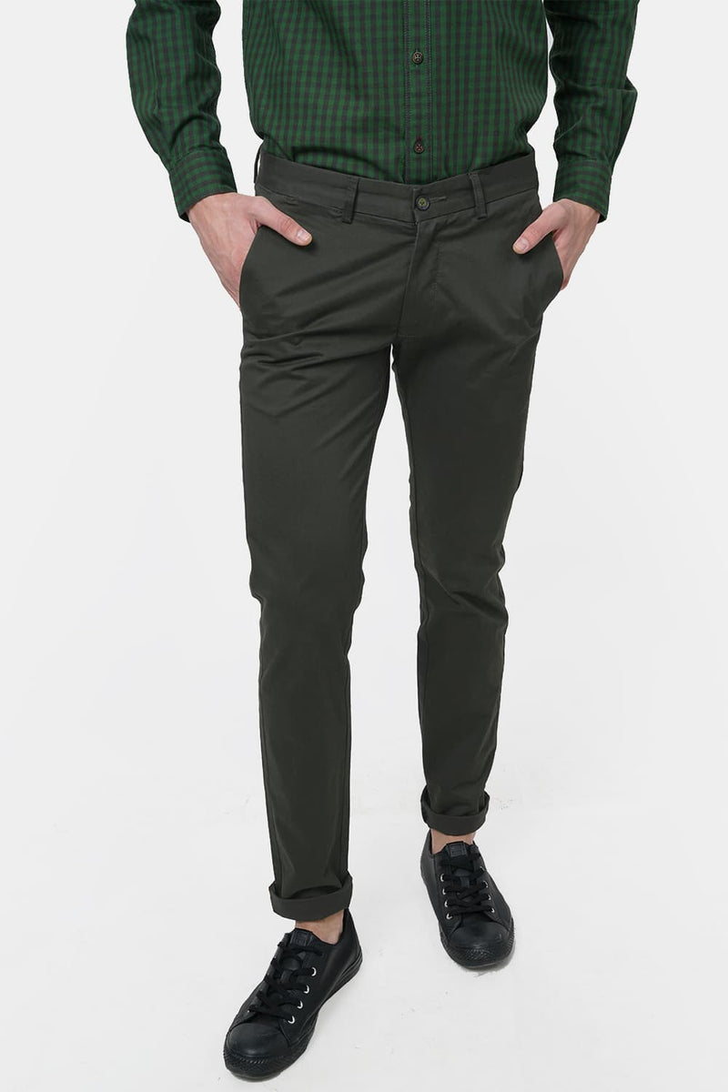 BASICS TAPERED FIT STRETCH TROUSER