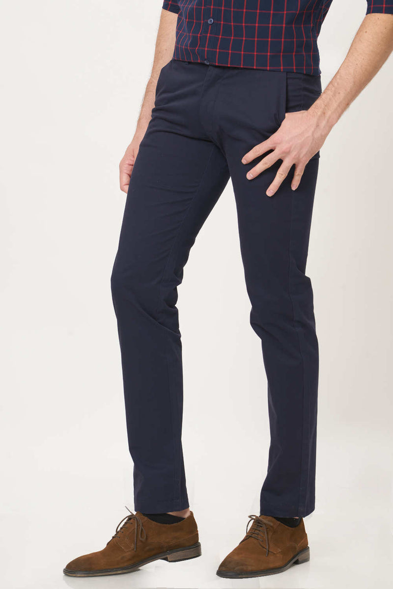 BASICS TAPERED FIT STRETCH TROUSER