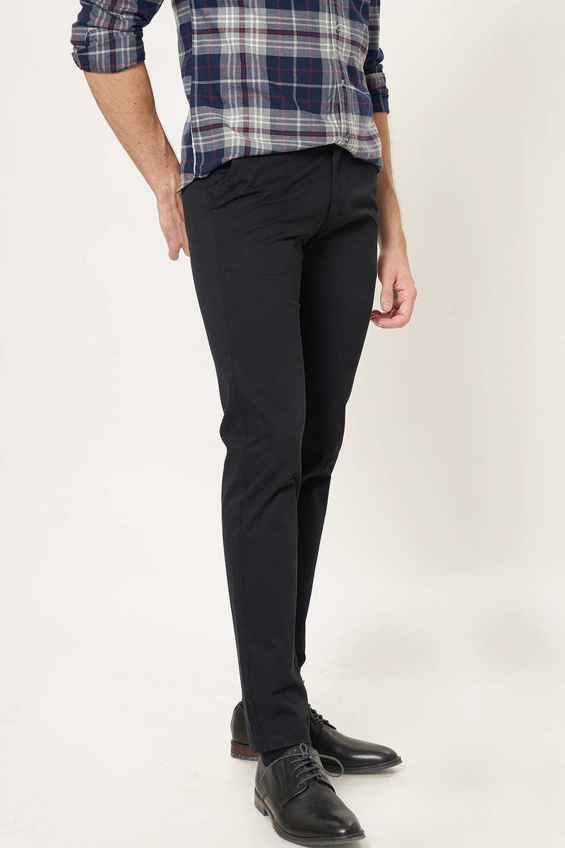 BASICS TAPERED FIT STRETCH TROUSER