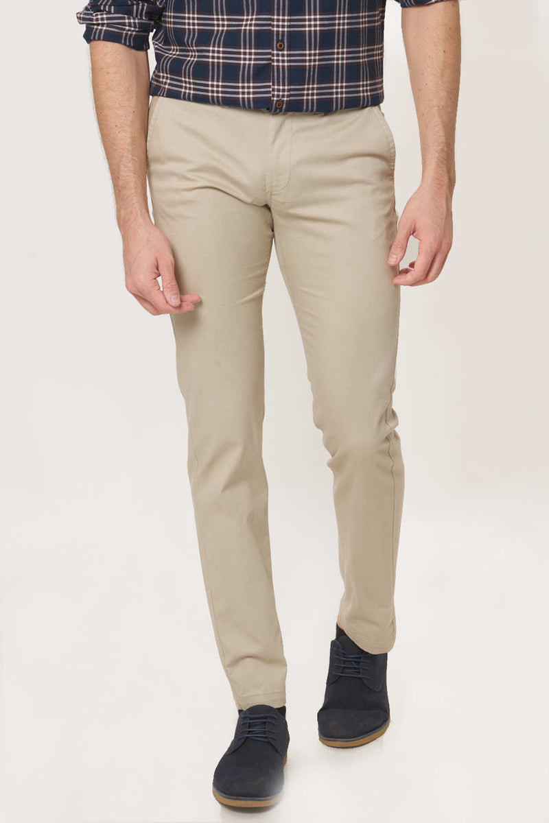 BASICS TAPERED FIT STRETCH TROUSER