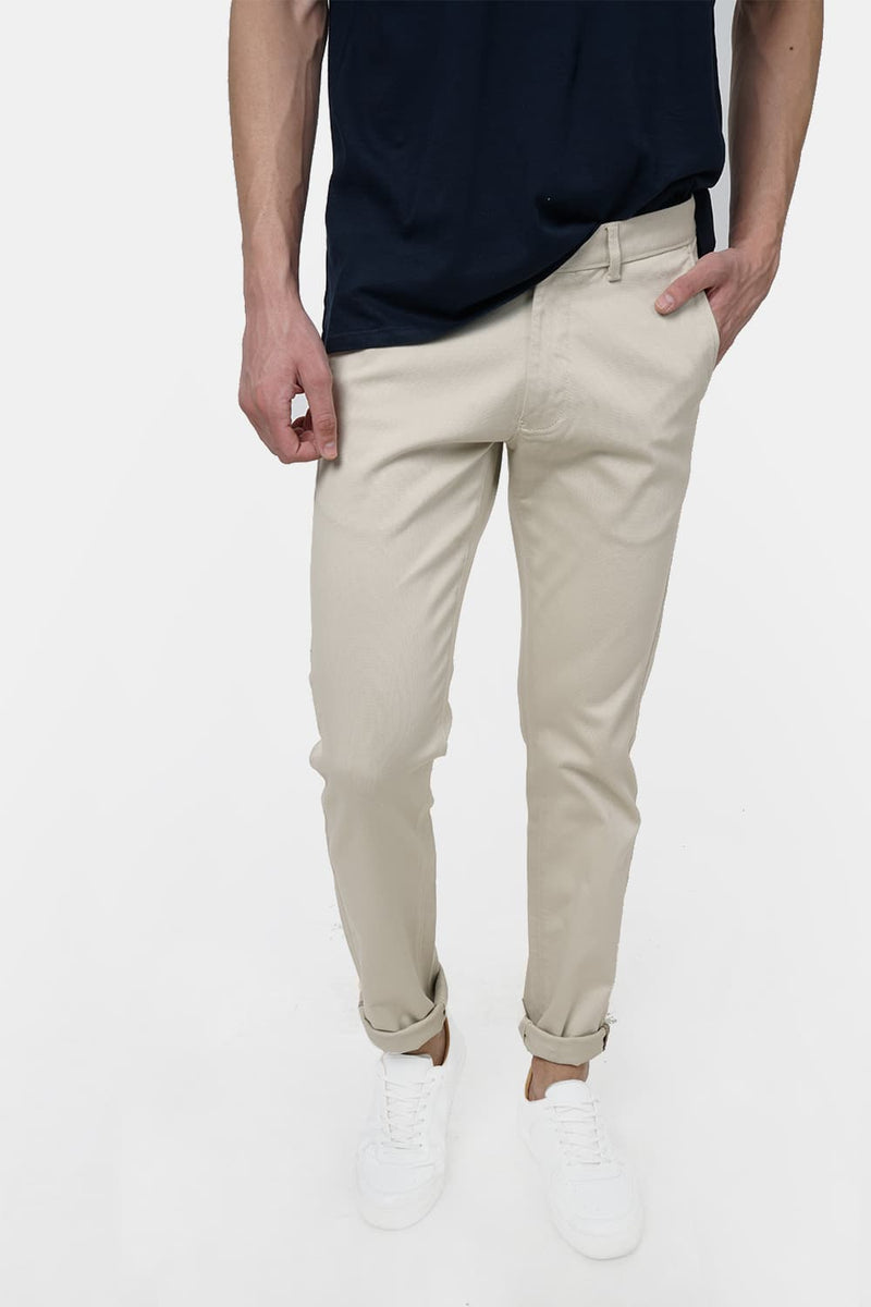 BASICS TAPERED FIT STRETCH TROUSER