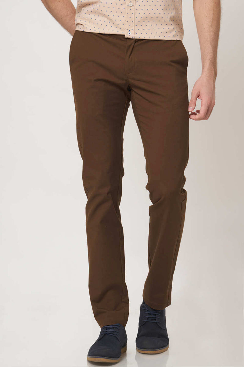 BASICS TAPERED FIT STRETCH TROUSER