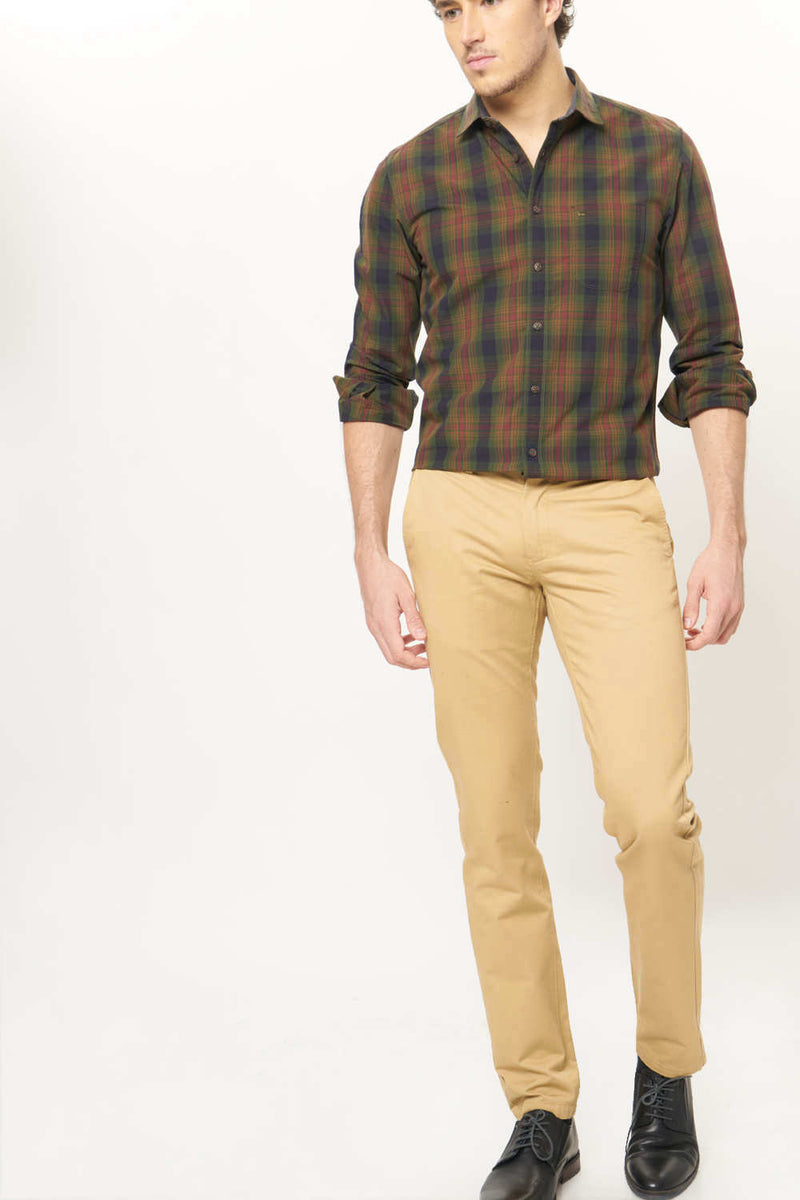 BASICS SLIM FIT COTTON TROUSER