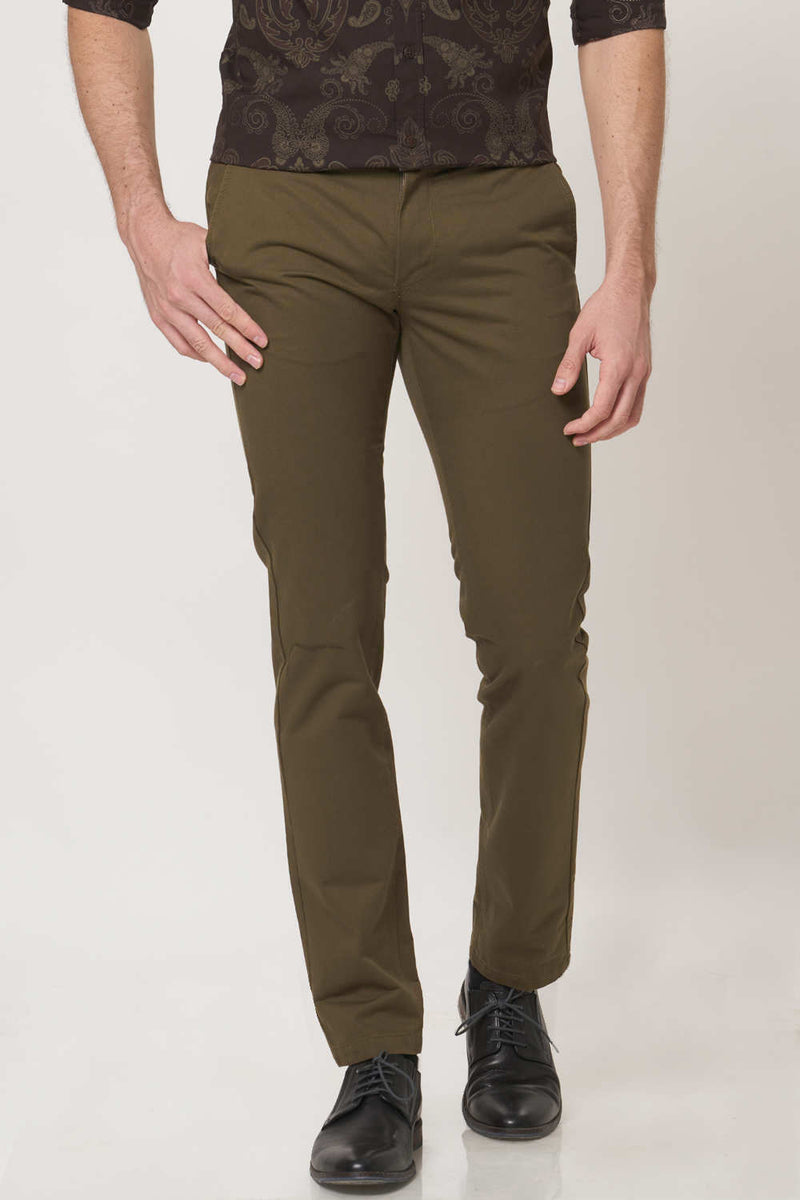 BASICS SLIM FIT COTTON TROUSER