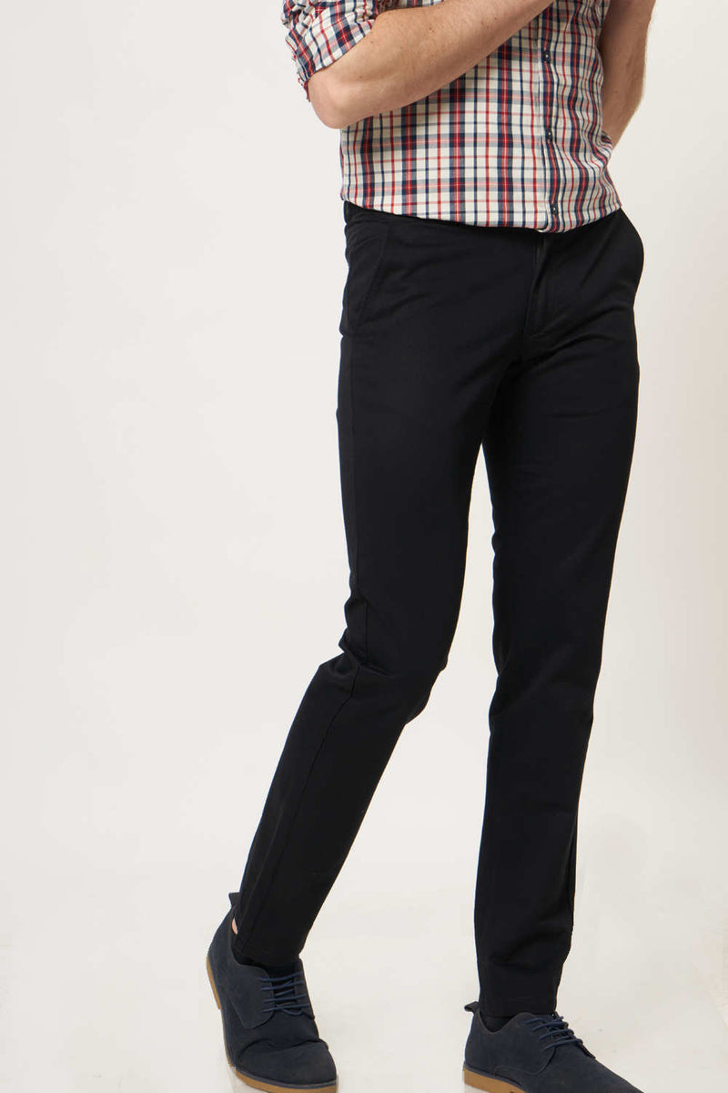 BASICS SLIM FIT COTTON TROUSER