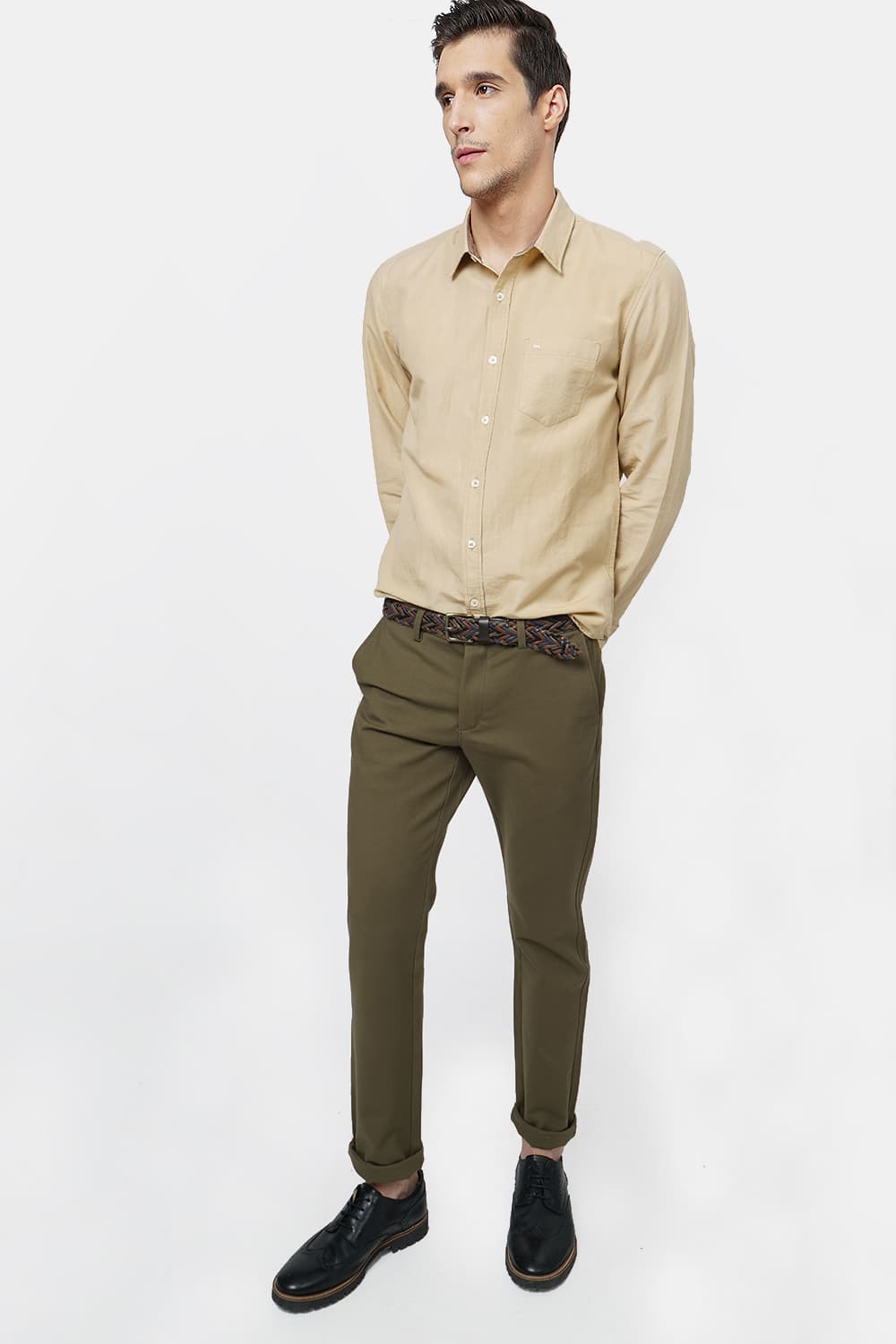 BASICS TAPERED FIT STRETCH TROUSER