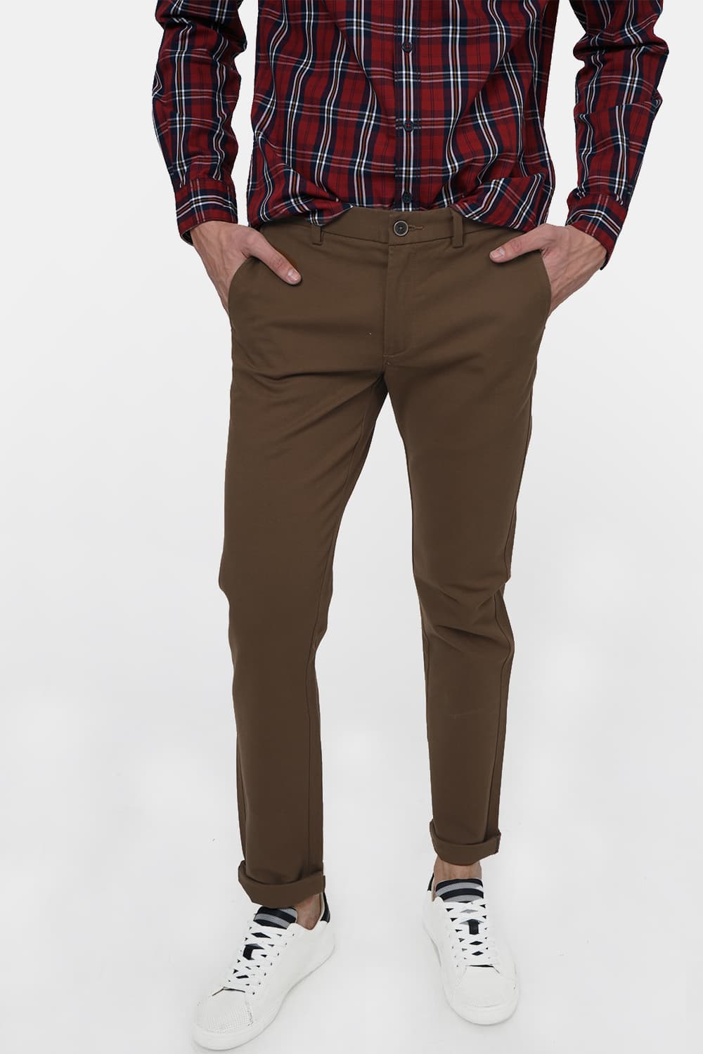 BASICS TAPERED FIT STRETCH TROUSER