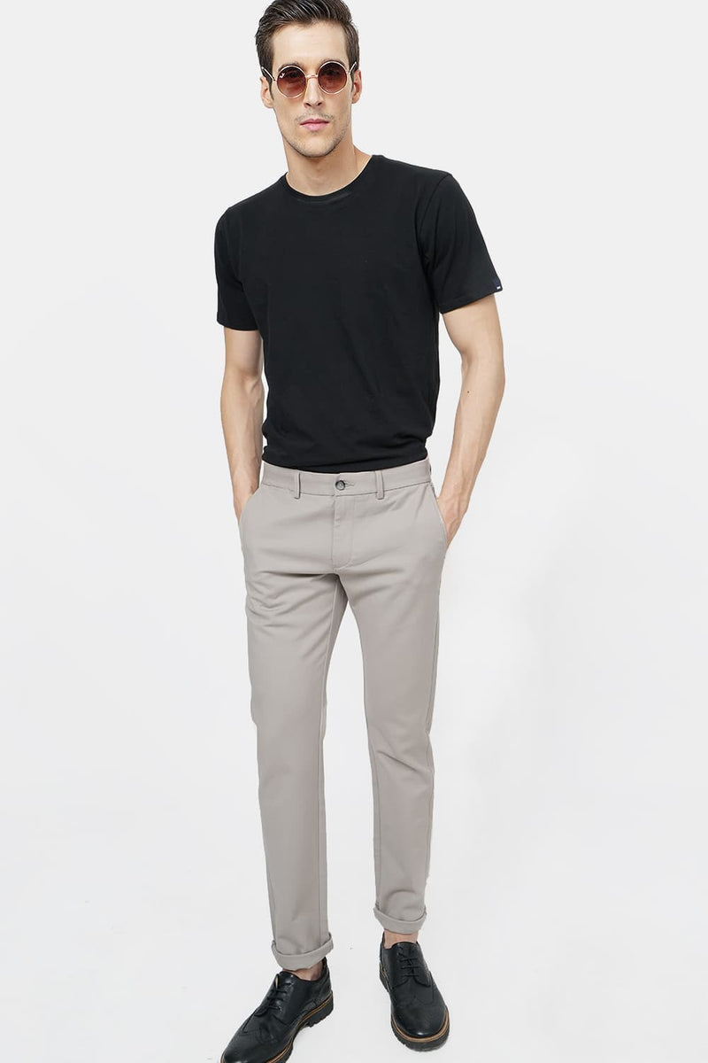 BASICS TAPERED FIT STRETCH TROUSER