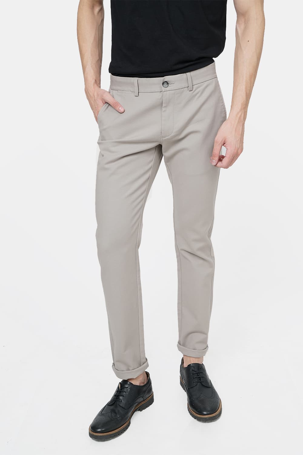 BASICS TAPERED FIT STRETCH TROUSER