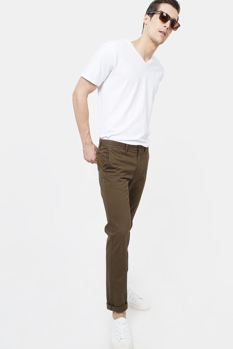 BASICS TAPERED FIT STRETCH TROUSER