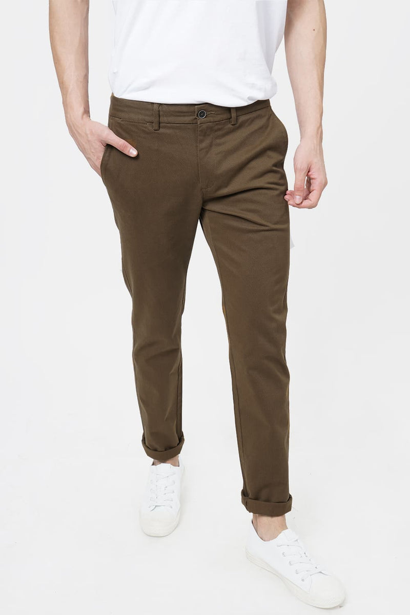 BASICS TAPERED FIT STRETCH TROUSER