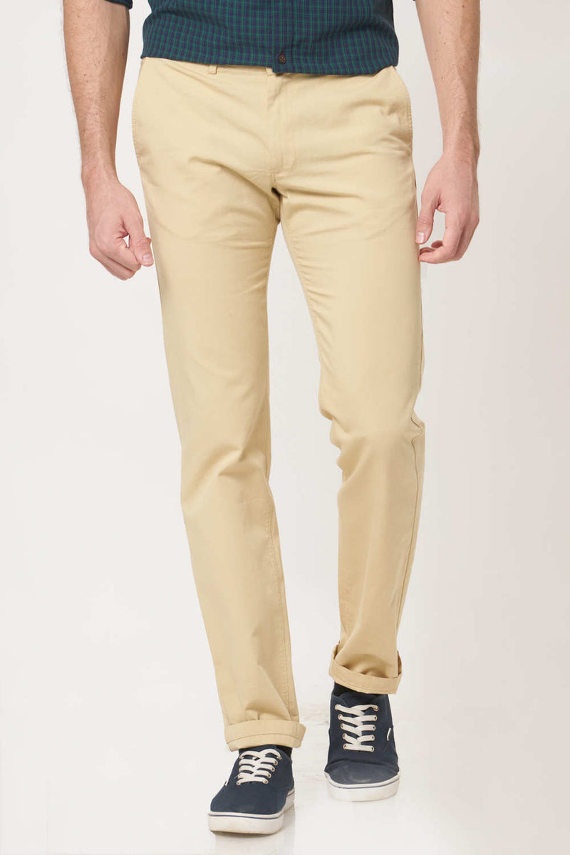 BASICS SLIM FIT COTTON TROUSER