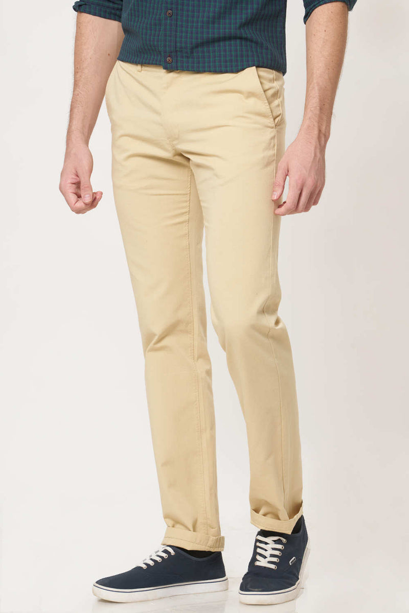 BASICS SLIM FIT COTTON TROUSER