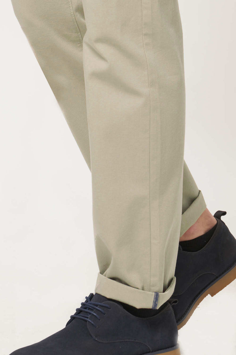 BASICS SLIM FIT COTTON TROUSER