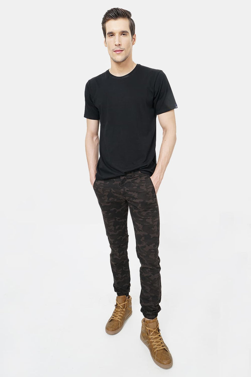 BASICS JOGGER FIT PRINTED TROUSER