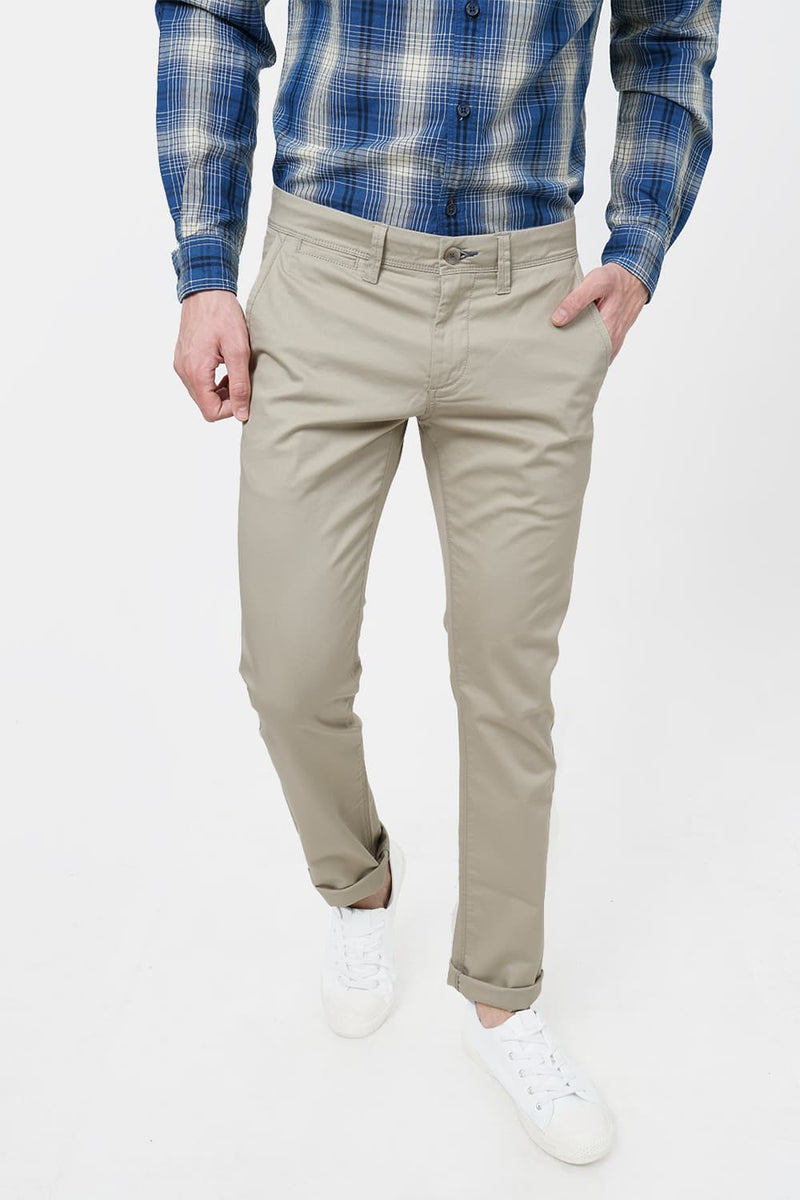 BASICS TAPERED FIT STRETCH TROUSER