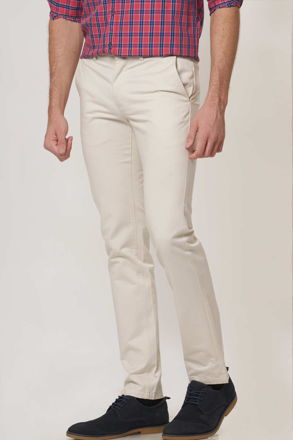 BASICS TAPERED FIT COTTON TROUSER