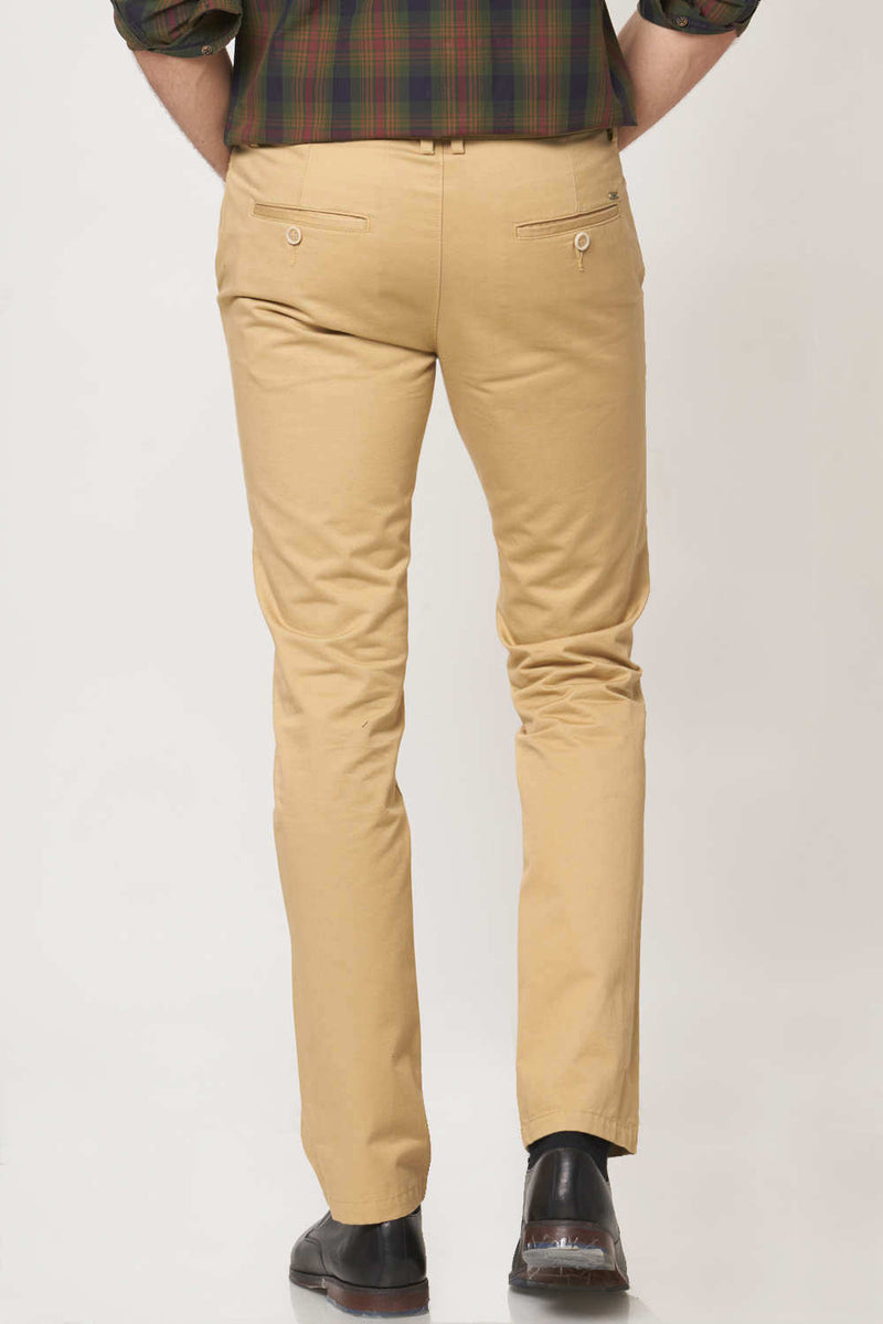 BASICS TAPERED FIT COTTON TROUSER