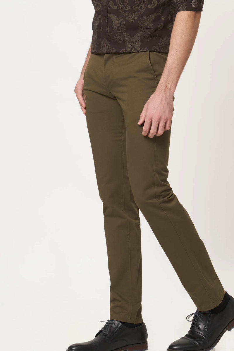 BASICS TAPERED FIT COTTON TROUSER